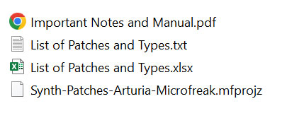 Microfreak patches - soundbank content